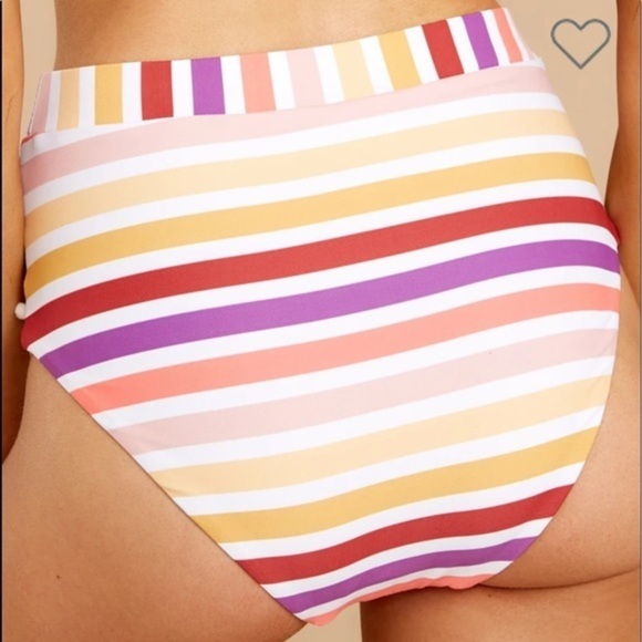 NWT Keep Confident Orange Stripe Bikini Bottom - Picture 2 of 6